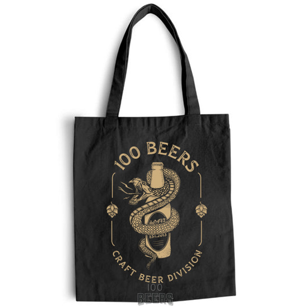100beer snake tote blk